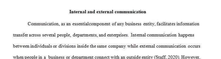 Consider scenarios involving internal communication within an organization.