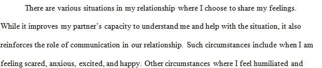 Consider your communication with your partner and how you express your emotions with your partner