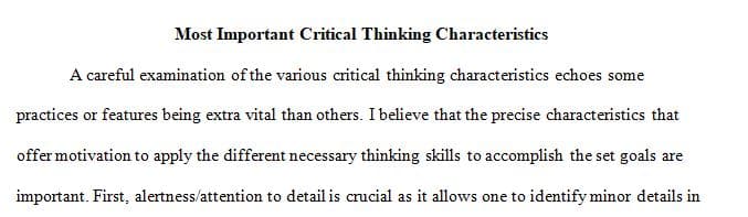 what is the value of critical thinking to you personally academically or professionally