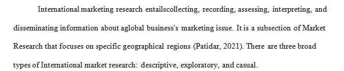 Define International Marketing Research