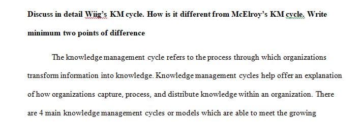 Describe how valuable individual, group and organizational knowledge is managed throughout the knowledge management cycle