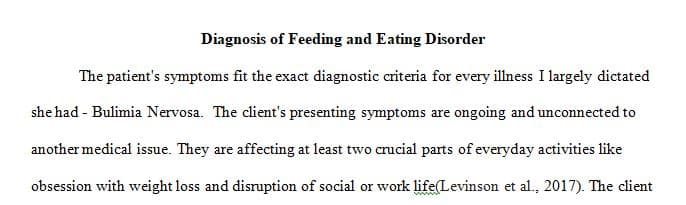 Diagnosis of Feeding and Eating Disorders