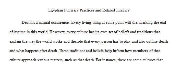 Discuss the development of Egyptian funerary practices and its related imagery