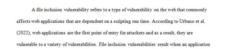 Do a bit if research into File Inclusion Vulnerability.