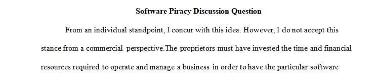 Do you believe that software manufacturers should be tolerant of the practice of software piracy