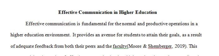 Effective Communication in Higher Education