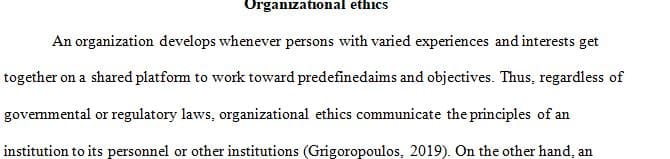 Ethics is about what is just or fair or right or wrong