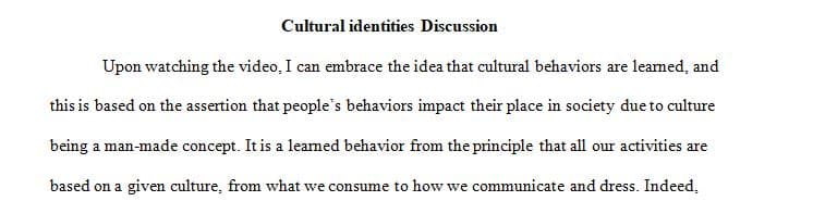 How cultural identities are formed and the multiple cultural identities within each person