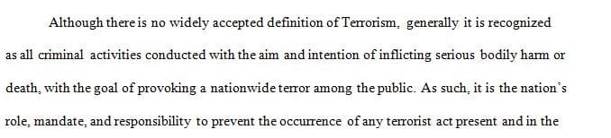 How do terrorism and risk analysis and risk management correlate