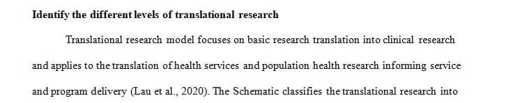 Identify the different levels of translational research