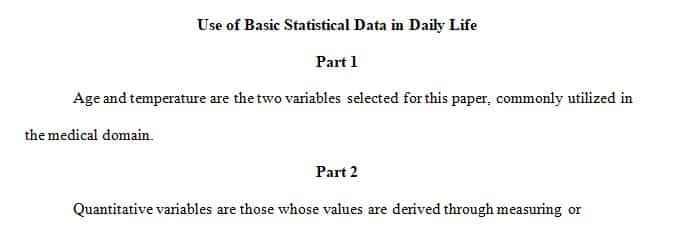 Present two different types of data. or variables, used in the health field