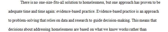 Problem or opportunity that reinforces the need for implementing an evidence-based practice