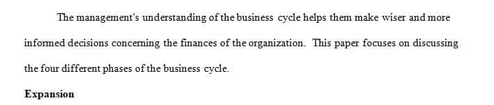 The business cycle represents the short-term changes experienced in the economy due to changes in levels of economic activity.