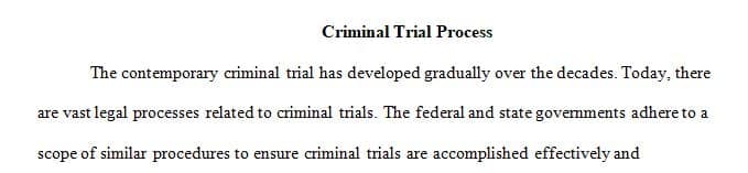 The criminal trial process has many components