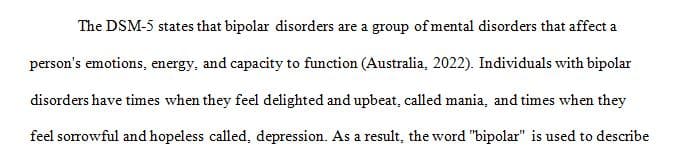 Write a 5–6-page paper on the topic of bipolar and bipolar and related disorders.