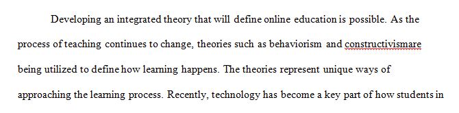 Common Integrated Theory of Online Education