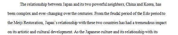 Discuss how Japan’s changing relationship with China and Korea impacted its art and cultural development