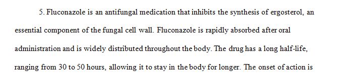 Discuss the pharmacokinetics and mechanism of action of fluconazole and include pertinent patient education