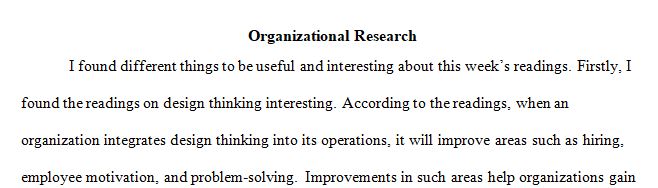 Discussion 2 - Organizational Research