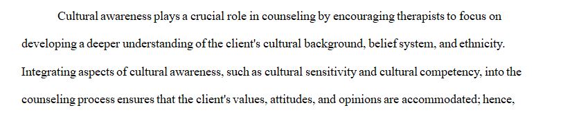 Discussion - Cultural Competence in Counseling