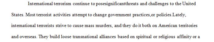 Evaluate the threat that may be posed to the U.S. from international terrorists entering via Central and South America