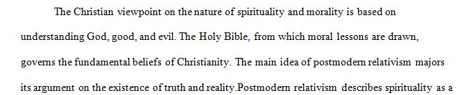 Explain the Christian perspective of the nature of spirituality