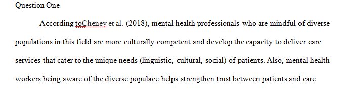 Explain why it is essential for mental health workers to respectfully know about diverse populations within the mental health field