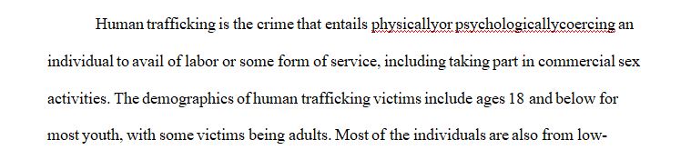 Homework on Human Trafficking