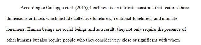 List and describe the three different facets of loneliness identified ...