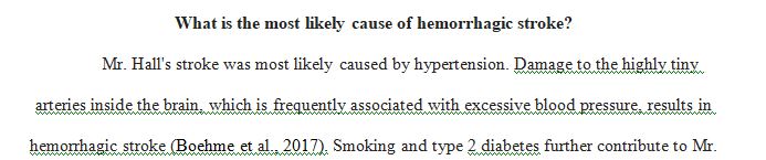 Mr. Hall, a 65-year-old male patient is admitted to the ICU through the ER with right-sided weakness and slurred speech