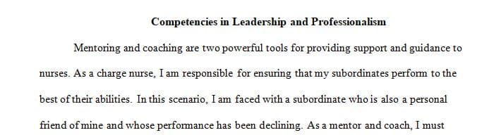 Reflect on the AONL Competencies on Leadership and Professionalism