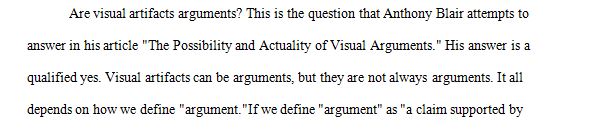 The Possibility and Actuality of Visual Arguments The Possibility and Actuality of Visual Arguments