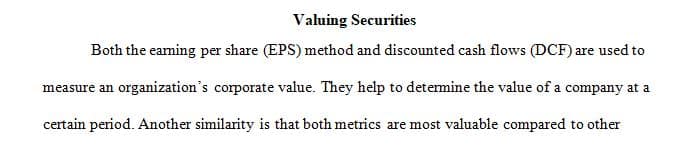 Discussion 2 - Valuing Securities in the Stock Market