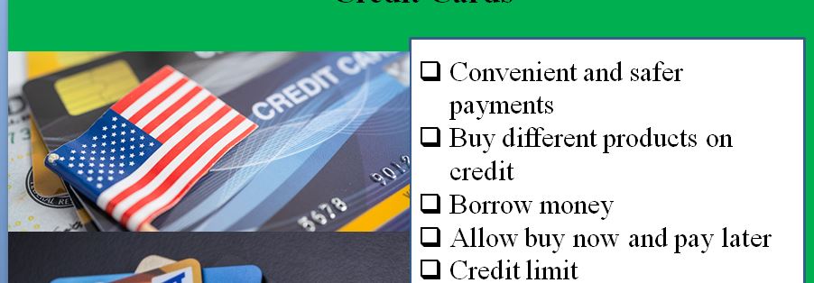 create a google slide consisting of 4 different types of credit cards