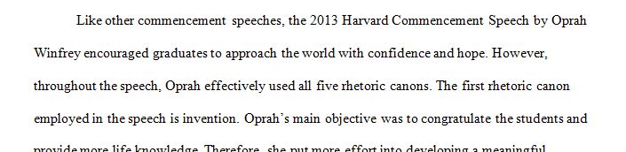 critically evaluate the Oprah Winfrey Harvard speech