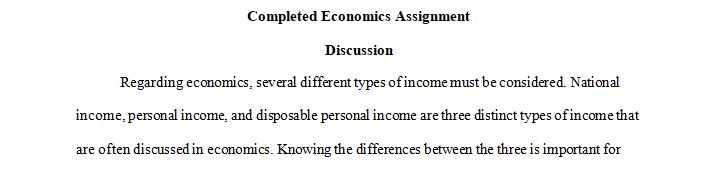 What are the differences between national income, personal income and disposable personal income