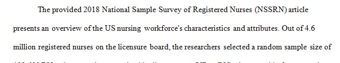 Brief summary of results from the 2018 national sample survey of registered nurses