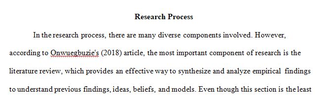 Consider the research article by Onwuegbuzie (2018) provided in this topic