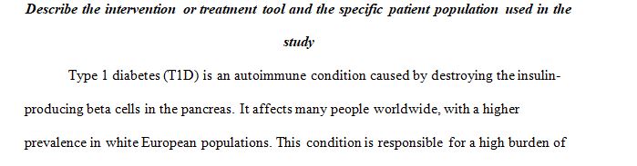 Describe the intervention or treatment tool and the specific patient population used in the study