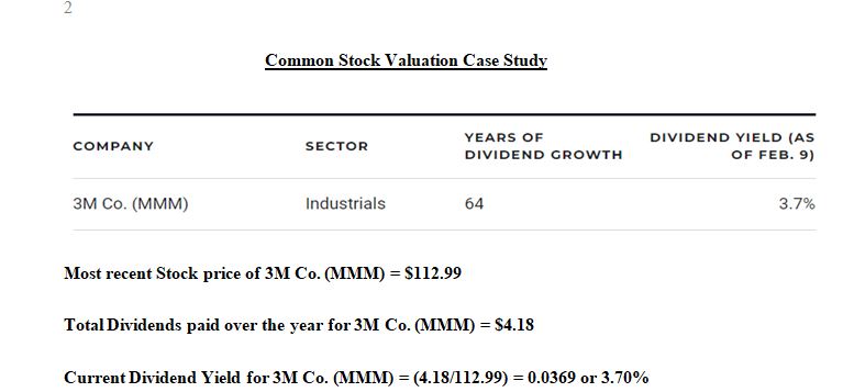 Determine the most recent stock price and the total dividends paid over the past year