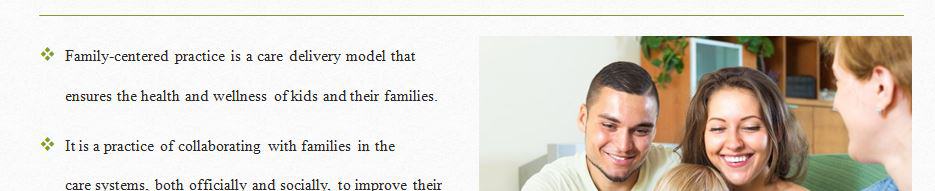 Discuss the meaning of family-centered practices as well as the many benefits of family-centered programs for children