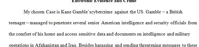 Electronic Evidence and Crime