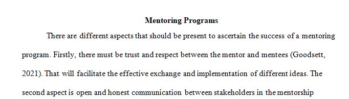 Have you ever participated in a mentoring program