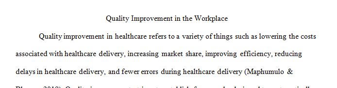 In your ideal job, how do you see yourself participating in quality improvement efforts