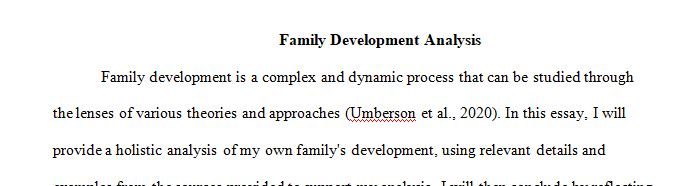 Individual And Family Development Across The Life Span 