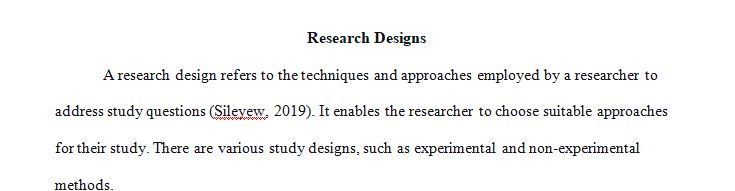 Provide examples of experimental and nonexperimental research design