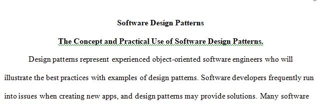 Research and select five design patterns