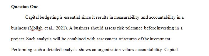 Signature Assignment: Capital Budgeting Problem Analysis