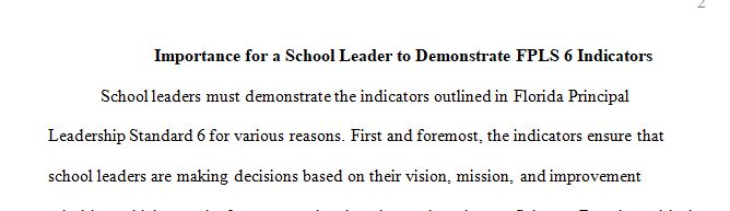 Standards Florida Principal Leadership Standards