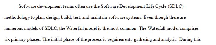 The Software Development Life Cycle (SDLC) is a process used for designing, creating, deploying, and testing software